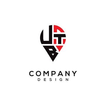 Utb letter location shape logo design | Premium Vector