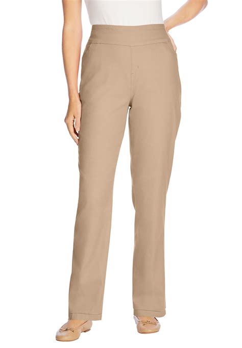 Woman Within Women's Plus Size Petite Pull-On Straight Leg Denim Jeans ...