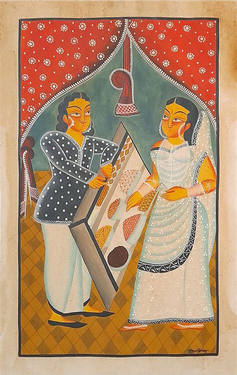 A Culinary Journey: A Khalighat Painting by Sonali Chitrakar