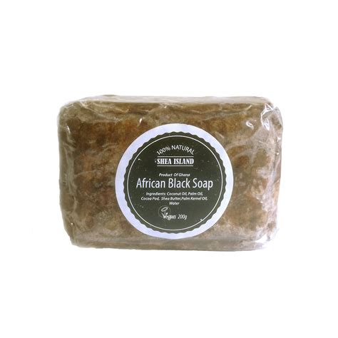 African Black Soap Bar 100% Natural 200g - Shea Island