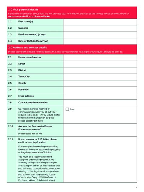 Post Office Suspension Remuneration Request Form - Blank Fillable ...