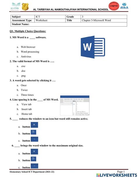 Image result for Microsoft Word Tutorial Activity Sheets