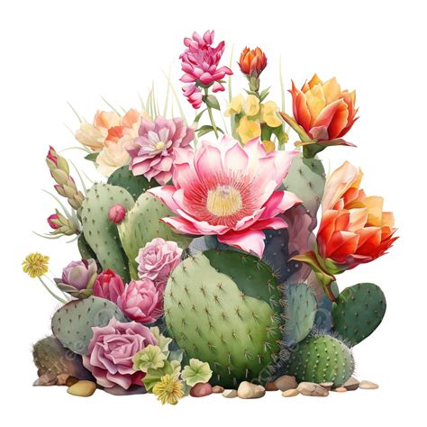 Cactus With Flowers, Garden, Summer, Plant PNG Transparent Image and ...