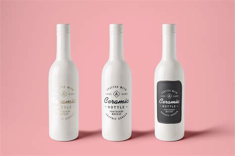 Ceramic Bottles PSD MockUp | GraphicBurger