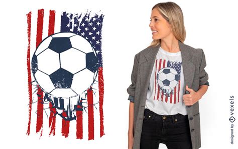 USA Flag Soccer T-shirt Design Vector Download