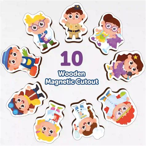 Fridge Magnetic Professions Set of 10 2+ Years – Mini Leaves ...