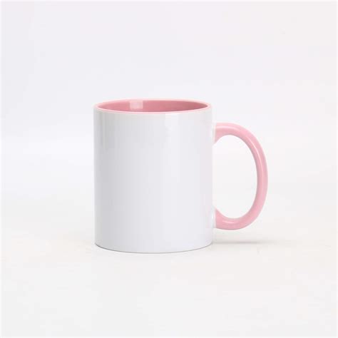 Buy 11oz White Ceramic Sublimation Coffee Mug With Solid Colors Inside ...