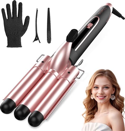 Amazon.com: 3 Barrel Curling Iron, Hair Waver Curling Wand 1 Inch ...