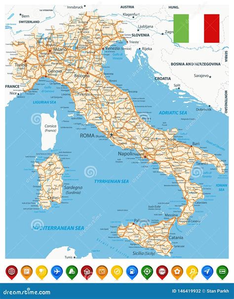 Printable Road Map Of Italy