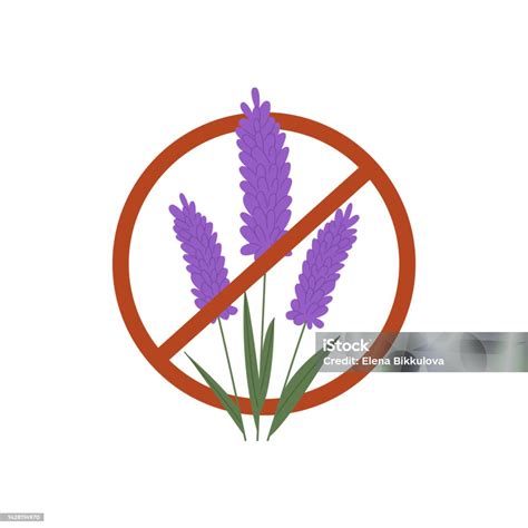 Lavender In Red Crossed Circle Icon Stock Illustration - Download Image ...