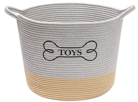 Buy Durable Cotton Rope Dog Toy Storage, Large Dog bin, pet Organizer ...