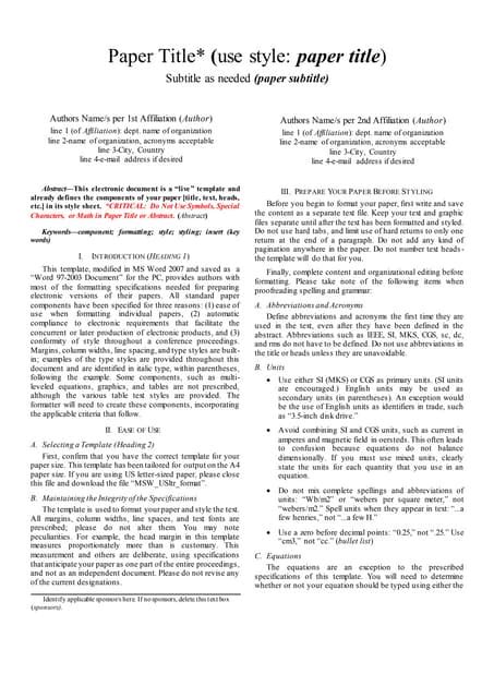 Image result for Ieee Format