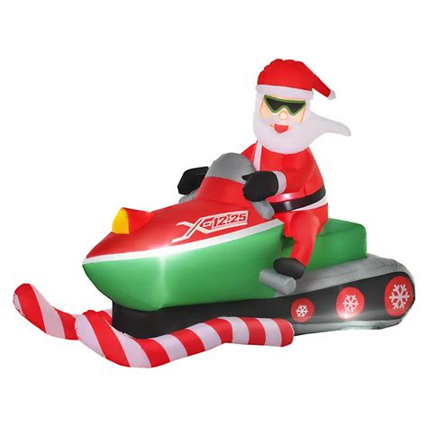 Santa Claus Driving Snowmobile Christmas Outdoor Automatic Yard Led ...