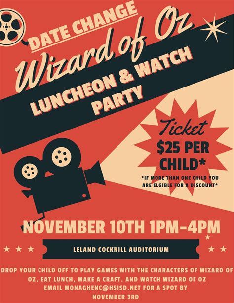 Wizard of Oz Character Luncheon, Hughes Springs Auditorium, 10 November ...