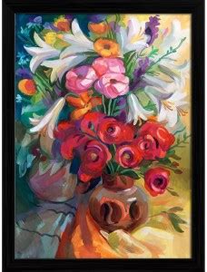 Artzfolio Bouquet Of Flowers Framed Wall Art Painting Print Canvas 15.9 ...