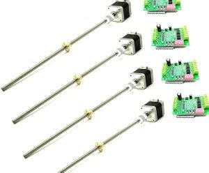 INVENTO 4pcs TB6560 Driver+Nema 17 4.2 Kg-cm Motor+Flexi coupling+800mm ...