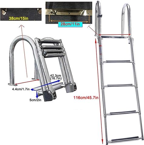 Pontoon Dock Boat Ladder, 4 Steps Drop Down Boarding India | Ubuy