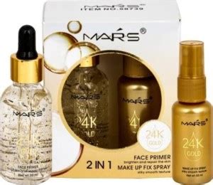 MARS 2 in 1 24 K Gold Primer and Makeup Setting Spray Primer - 60 ml ...
