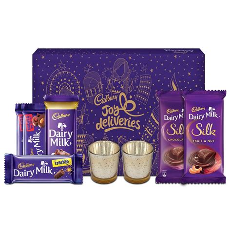 Cadbury Assorted Chocolates Gift Pack, 275g - with Glass Diyas Inside ...