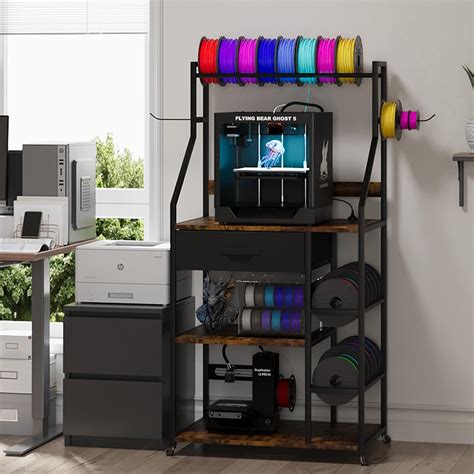 Amazon.com: Kikihouse 4-Tier 3D Printer Stand with Filament Storage, 3D ...