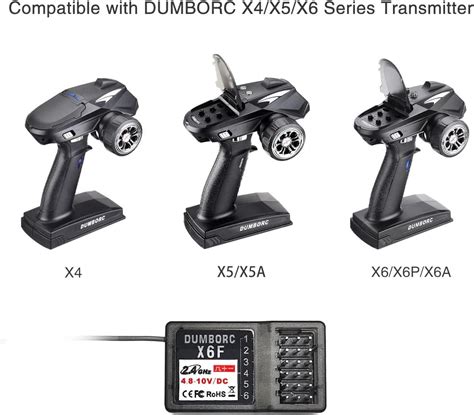 Buy DUMBORC X6F 6 Channels 2.4GHz RC Receiver for DUMBORC X4 X5 X6 RC ...