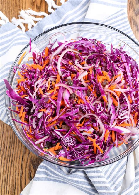 Sweet and Tangy Purple Cabbage Slaw - Vegetable Recipes