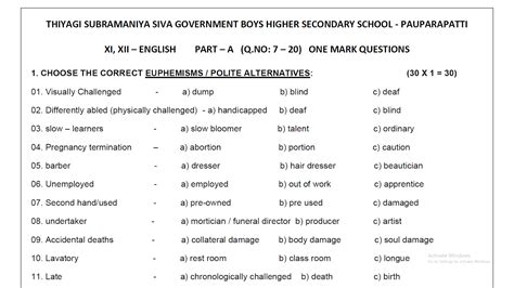 11th,12th English One Marks Question Bank 2024 | Kalvi Kadal Materials