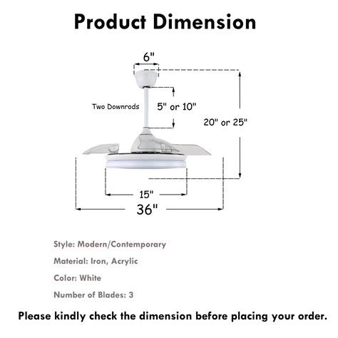 Buy Retractable Ceiling Fan, 36 Inch Bladeless Ceiling Fan Light with ...
