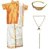 AMIRTHA FASHION Kids Boys Cotton Pure Kanchipuram Silk With Lining ...