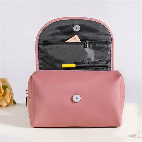 Roll Top Flap Travel Makeup Pouch Pink Online - Premium Vanity Pouch ...