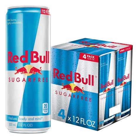 Red Bull Sugar Free Energy Drink, 12 fl oz, Pack of 4 Cans - Walmart.com