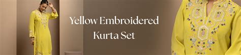 Shop Yellow Embroidered Kurta Set for Women at Lakshita