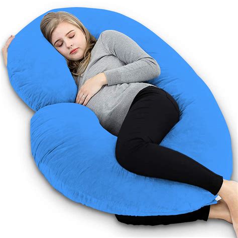 sleep nature's Velvet Ultra Soft Hollow Fibre C Shaped Maternity Pillow ...