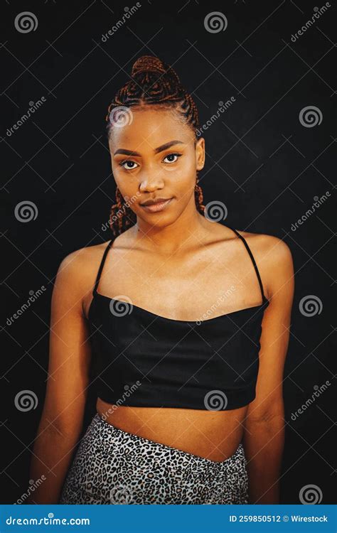 Beautiful Young South African Girl Isolated on Black Background Stock Photo - Image of person ...