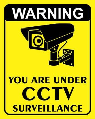 Anweshas Set of 3 Warning, You are Under CCTV Surveillance Sricker ...