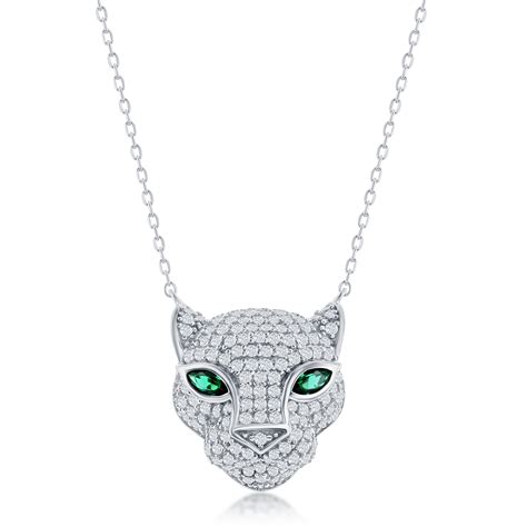 Silver Leopard Necklace - Black Panther Necklace - Black Panther ...