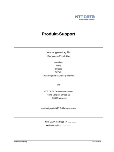 Ausfüllbar Online Product Support Software Maintenance Contract ...