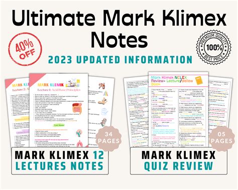 Mark klimex notes mark k lecture notes nclex study guide nclex cream ...