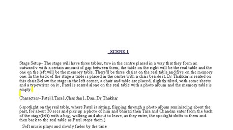 Tara Script Group D - Scene Breakdown and Character Analysis - Studocu