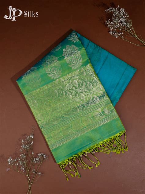 Peacock Green and Double Shade Green Soft Silk Saree - G355 – JP Silks