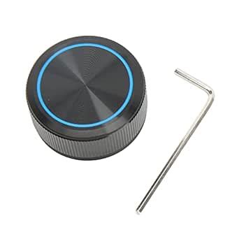 Tyenaza Potentiometer Knob, Guitar Knob Aluminum Black Plate Blue Line ...