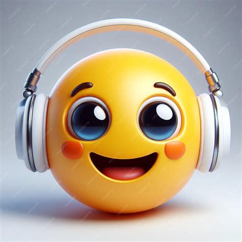Premium Photo | Realistic 3d emoji with headphone happy