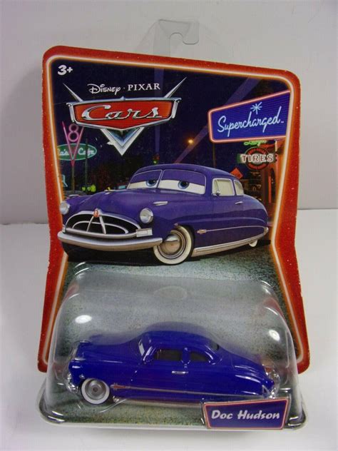 NIB DISNEY PIXAR CARS SUPERCHARGED BLUE DOC HUDSON DIE CAST BOX W/WEAR ...