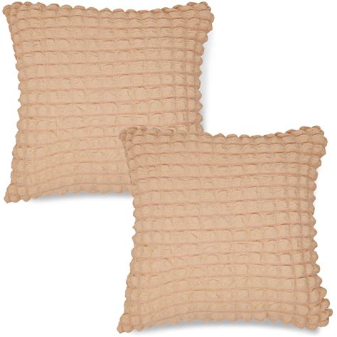 Buy HOKIPO Bubble Cushion Cover, 18x18 Inch (45x45 cm) Set of 2, Beige ...