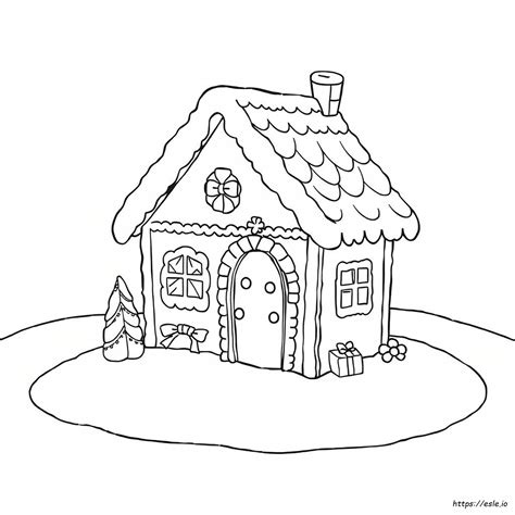 Printable Gingerbread House Coloring Pages
