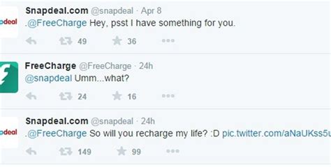 Snapdeal And Freecharges Romantic Twitter Union Is Actually Creativity ...