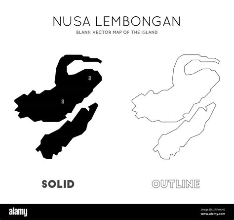 Nusa Lembongan map. Blank vector map of the Island. Borders of Nusa Lembongan for your ...