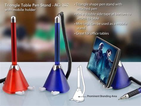 Triangle Table Pen Stand With Mobile Holder AG 107 | Pens | In Bulk