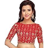 Buy Studio Shringaar Women's Brocade Elbow Sleeves Saree Blouse (S2121 ...