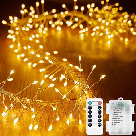 KINGCOO Firecracker String Fairy Lights with Remote, 9.8FT 100LED ...